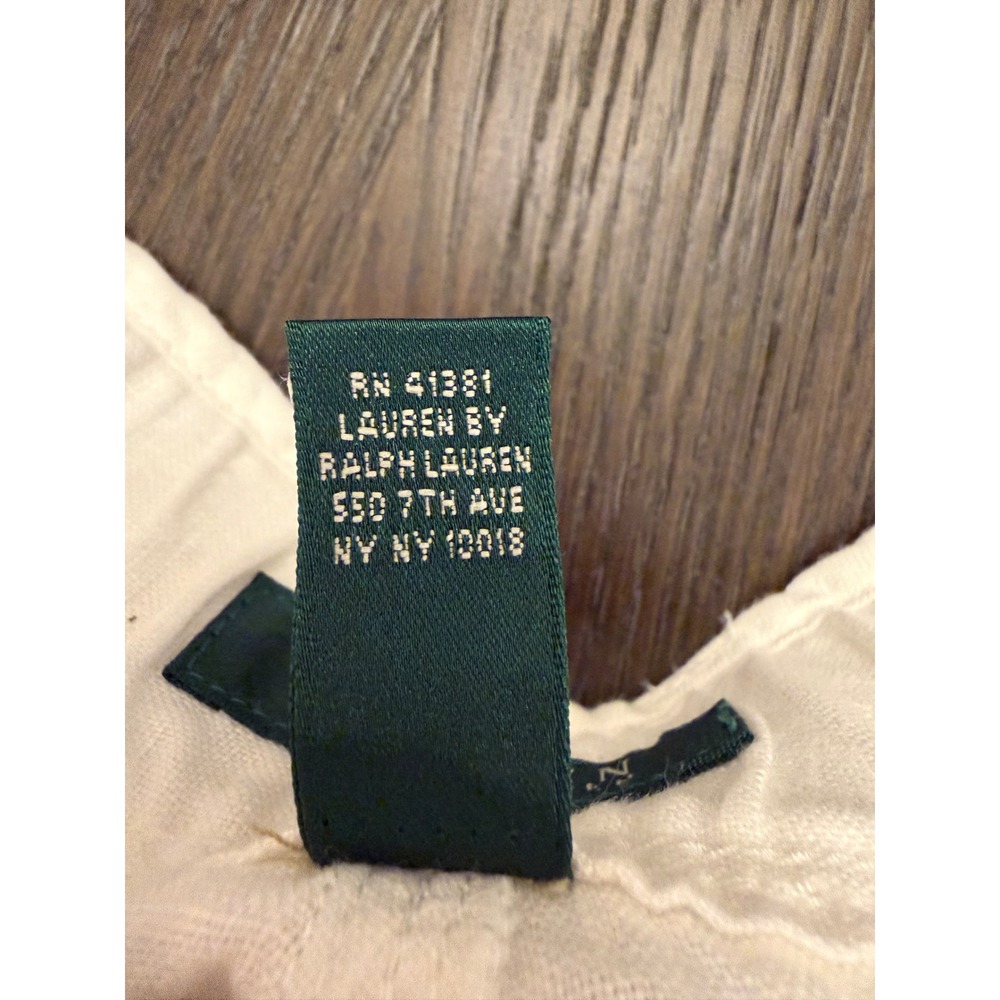 Lauren Ralph Lauren Petite White 100% Linen Wide Leg Drawstring Pants 4P - Picture 5 of 9